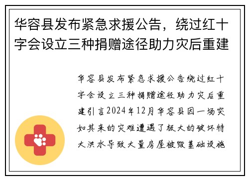 华容县发布紧急求援公告，绕过红十字会设立三种捐赠途径助力灾后重建